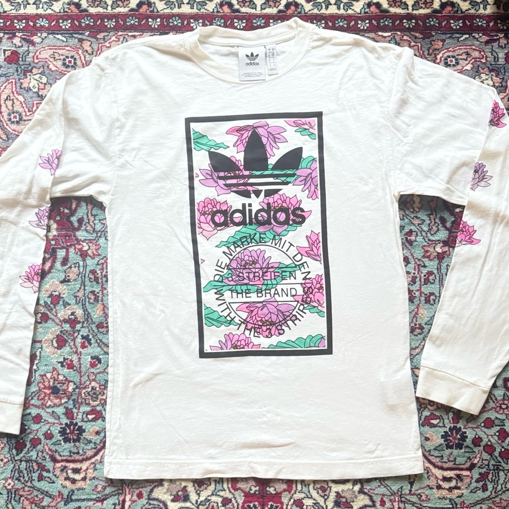 Adidas box logo  Long Sleeve Tee with Graphic Design - Picture 7 of 8